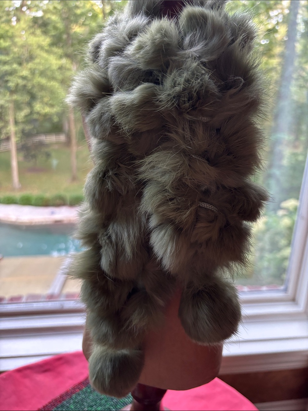 Real rabbit scarf